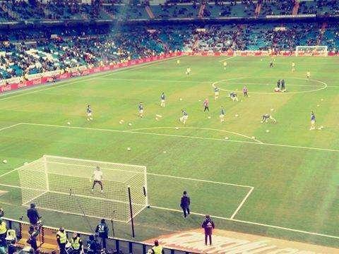 FOTO BD - Los jugadores del Real Madrid en el césped del Bernabéu