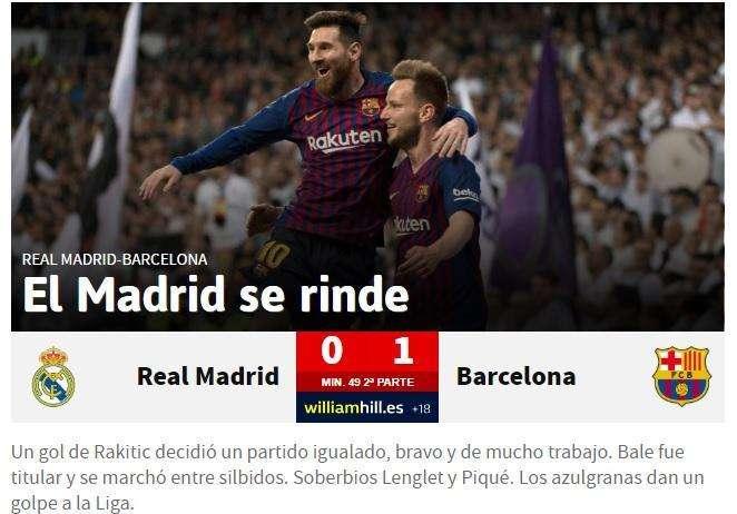 AS da por perdida LaLiga: "El Madrid se rinde"