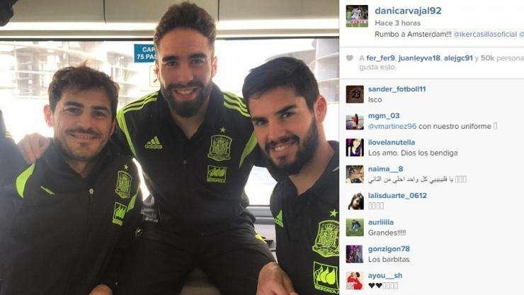 Carvajal hace 'piña' con España