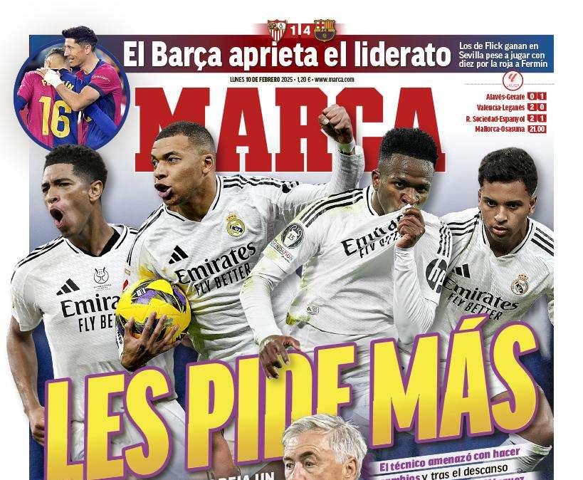 Marca desvela en portada el mensaje de Ancelotti en el derbi: "Les pide más"