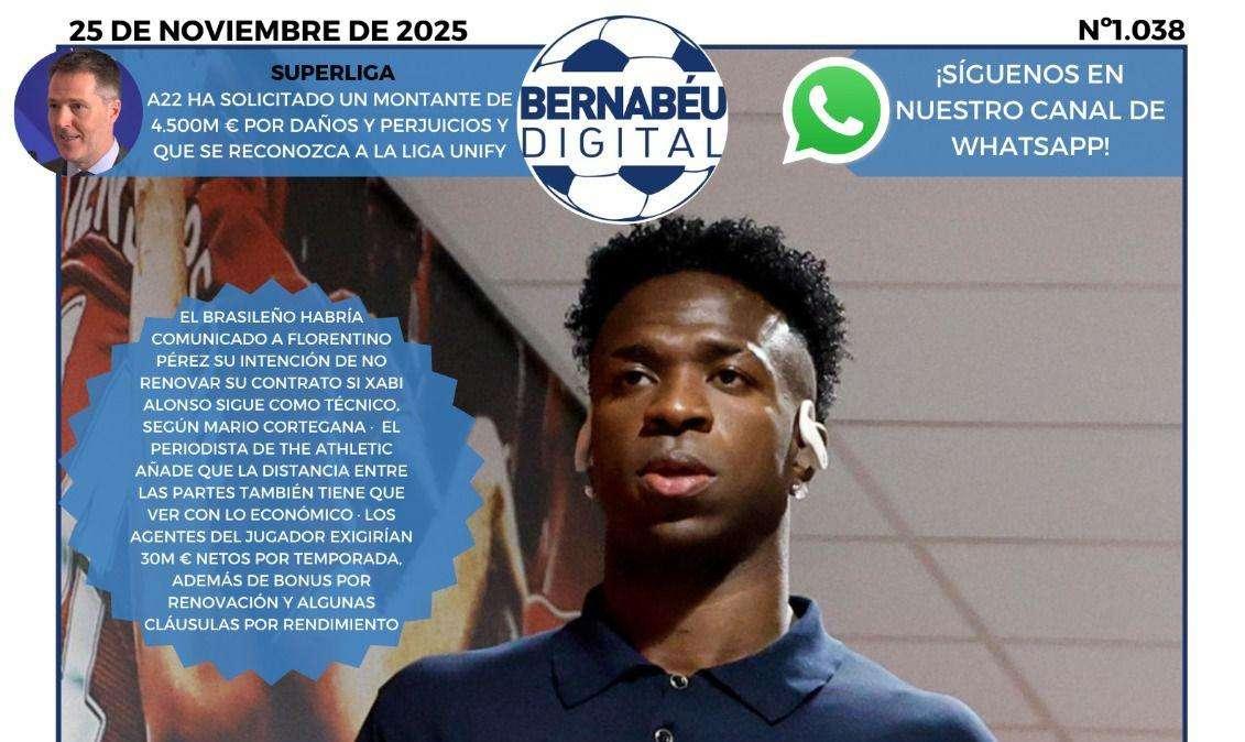 "Vinicius lanza un pulso" al Real Madrid: Portada BD