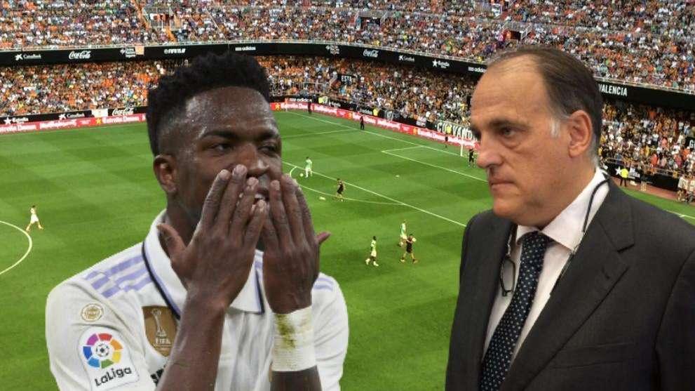 Vinicius no se muerde la lengua y carga contra Javier Tebas