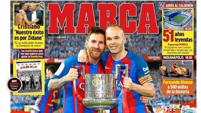 PORTADA - Marca: "Messi invita a otra copa en el Calderón"