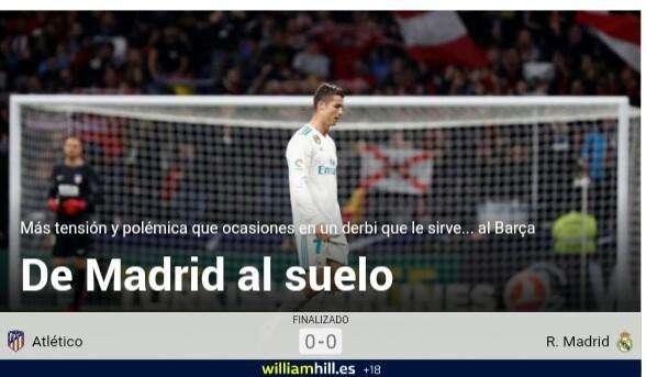 Marca destaca el batacazo blanco: "De Madrid al suelo"