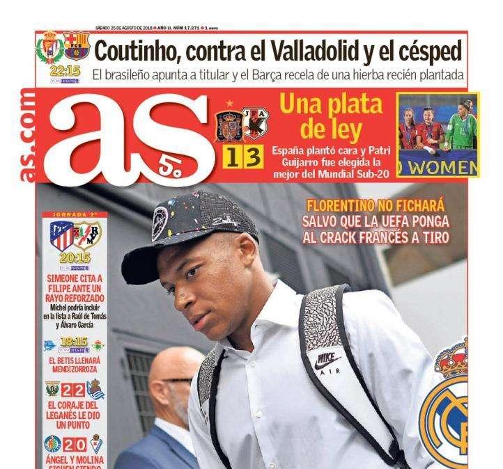 PORTADA - As desvela los planes del Madrid en torno al mercado: "Mbappé o nada"