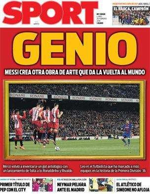PORTADA - Sport: "Neymar peligra ante el Madrid"