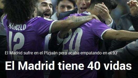 FOTO - MARCA: "El Madrid tiene 40 vidas"