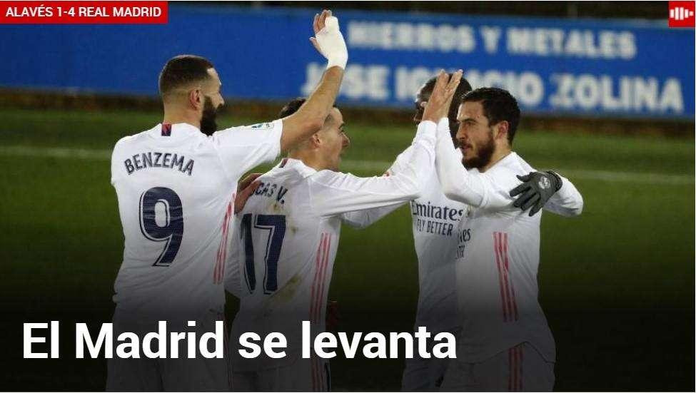 Marca, titula: "El Madrid se levanta"