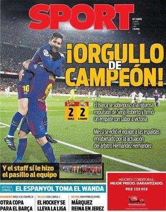 PORTADA - SPORT: "¡Orgullo de campeón!