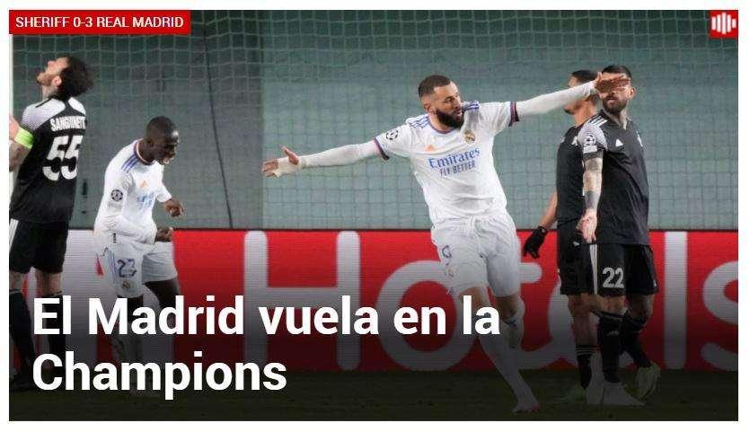 Marca: "El Madrid vuela en la Champions"