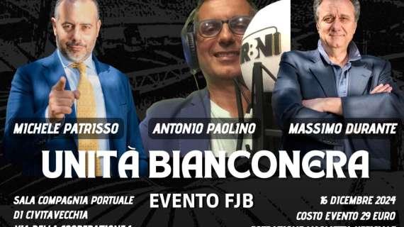 Oggi alle 21 lo JOFC Civitavecchia, FJB e RBN protagonisti di 'Unità Bianconera'