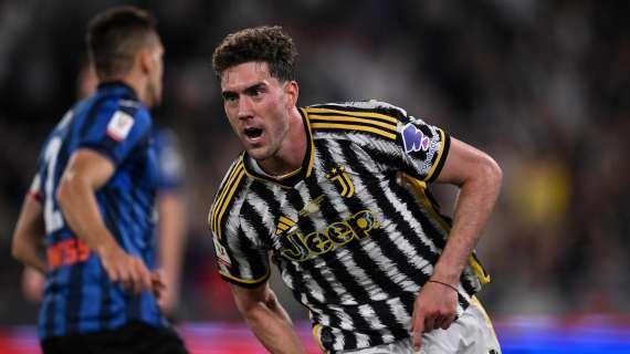 La Juve celebra il gol di Vlahovic in finale di Coppa Italia: "Dusan!"