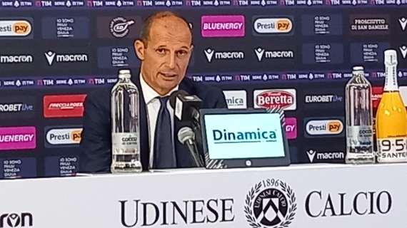 Allegri: "Domani partita importante per i tifosi e per i nostri obiettivi. Formazione? Ho dei dubbi sugli esterni"