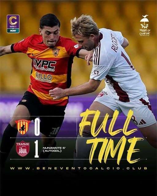 BENEVENTO-TRAPANI 0-1: LA STREGA PERDE IN CASA 