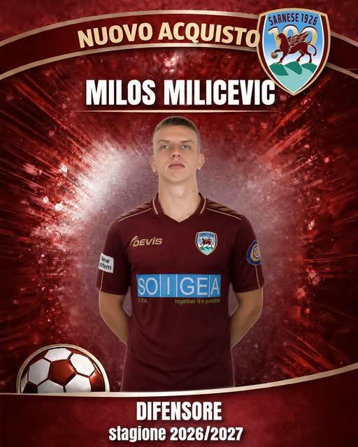 UFFICIALE-Sarnese, ecco Milos Miliecevic