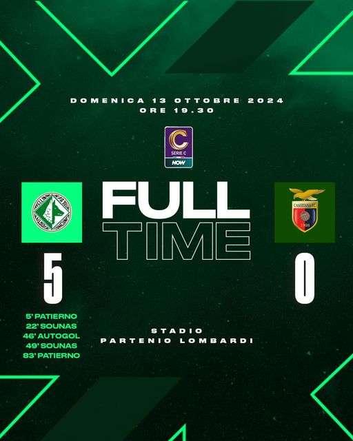 Avellino maniata  alla Casertana, termina 5-0 per i lupi