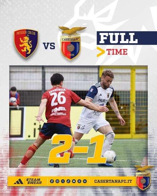 La Casertana cade a Potenza: 2-1 il finale  