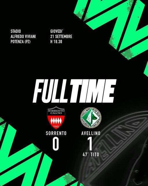 Sorrento - Avellino 0-1: i biancoverdi tornano alla vittoria