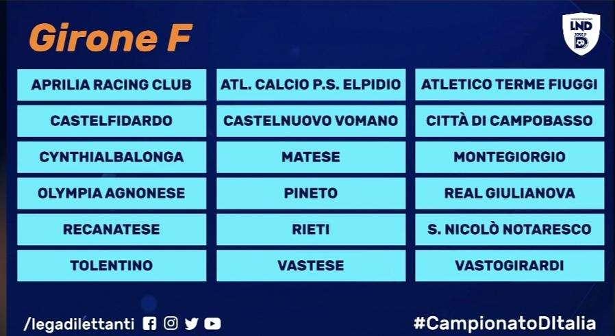 Serie D, una squadra campana inserita nel girone F