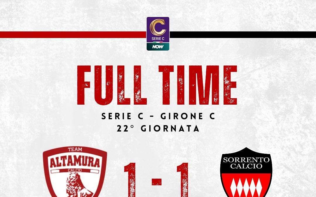 Il Sorrento interrompe la serie negativa e conquista un punto contro l’Altamura