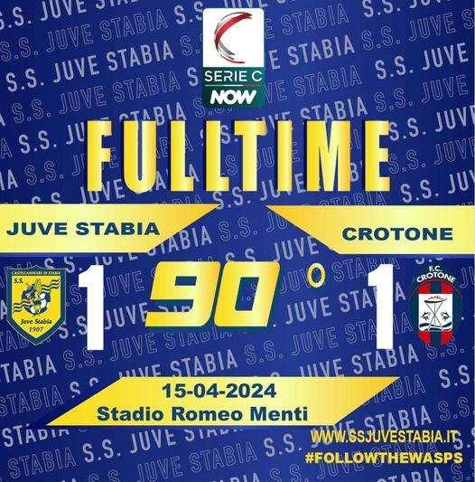 La Juve Stabia torna al "Menti" da vincitrice e con il Crotone termina 1-1