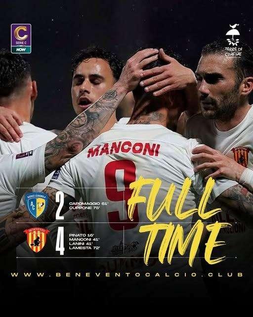 Audace Cerignola-Benevento 2-4, la Strega torna al successo