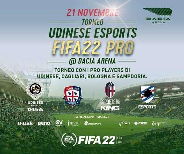 Udinese, alla Dacia Arena quadrangolare di Esports 
