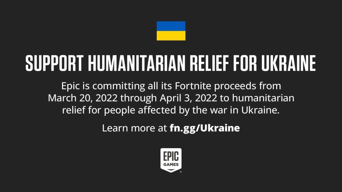 Epic Games, con il lancio del nuovo capitolo arriva un'iniziativa per l'Ucraina