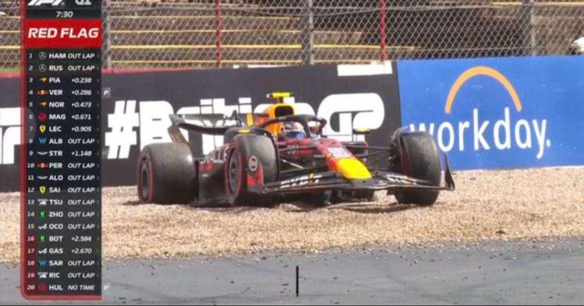 F1 | Qualifiche Silverstone, Perez nella ghiaia in Q1: Horner scuote la testa