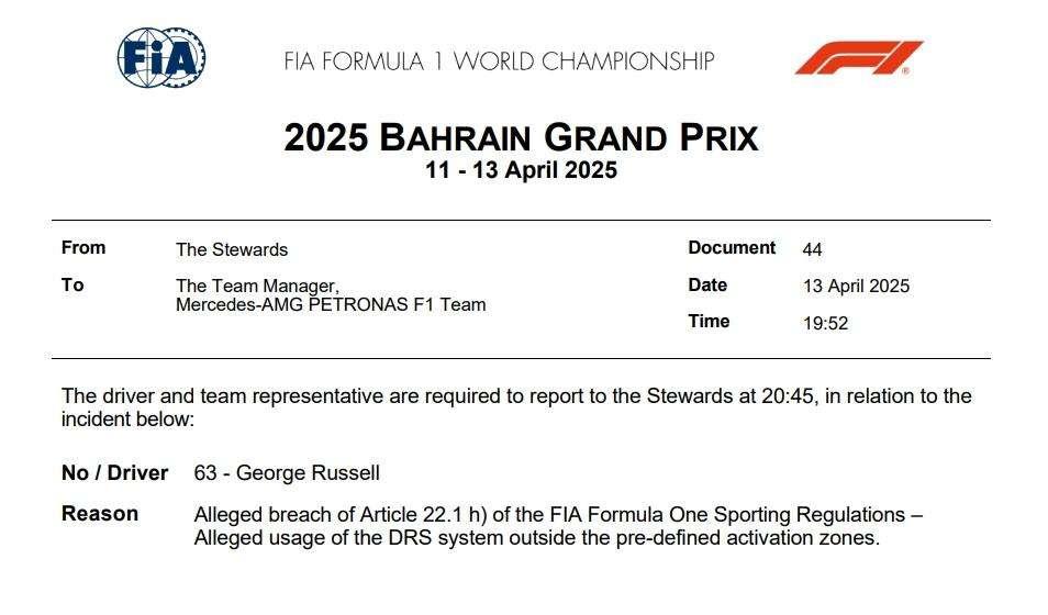 F1 | Mercedes, possibile penalità a Russell: convocato dai commissari