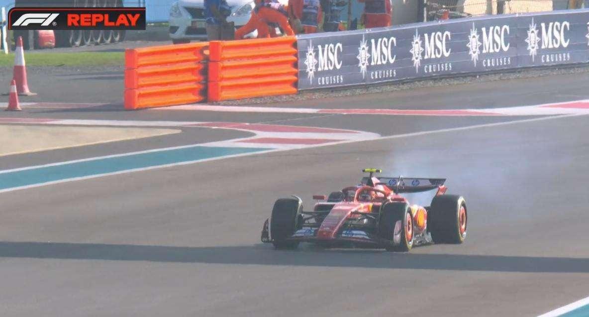 F1 | Ferrari, fuma il motore di Sainz in FP3: box precauzionale