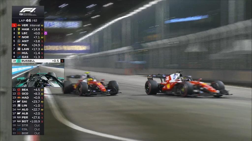 F1 | Ferrari, caos strategico a Singapore: Hamilton cede il passo a Leclerc
