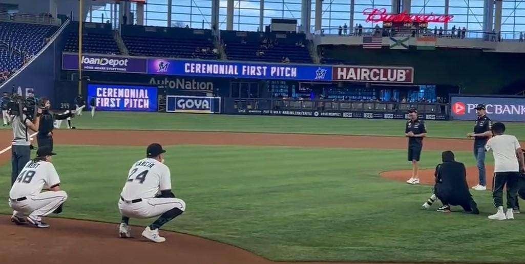 Formula 1 | Baseball & F1: Leclerc, Perez e Verstappen dai Miami Dolphins
