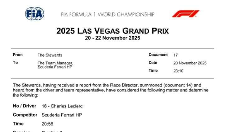 F1 Formula 1 | Ferrari, retroscena Las Vegas: Leclerc convocato dopo FP2
