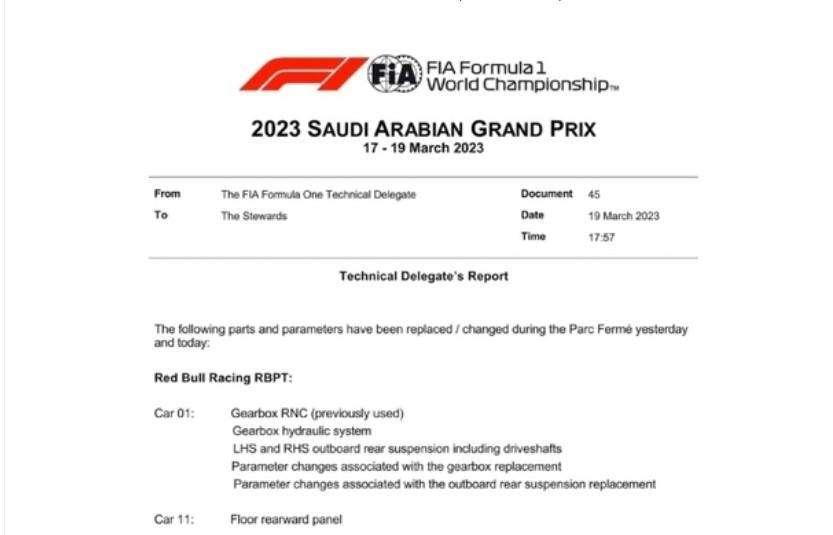 F1 | Red Bull, a Perez smontato il fondo. Verstappen, tanti cambi