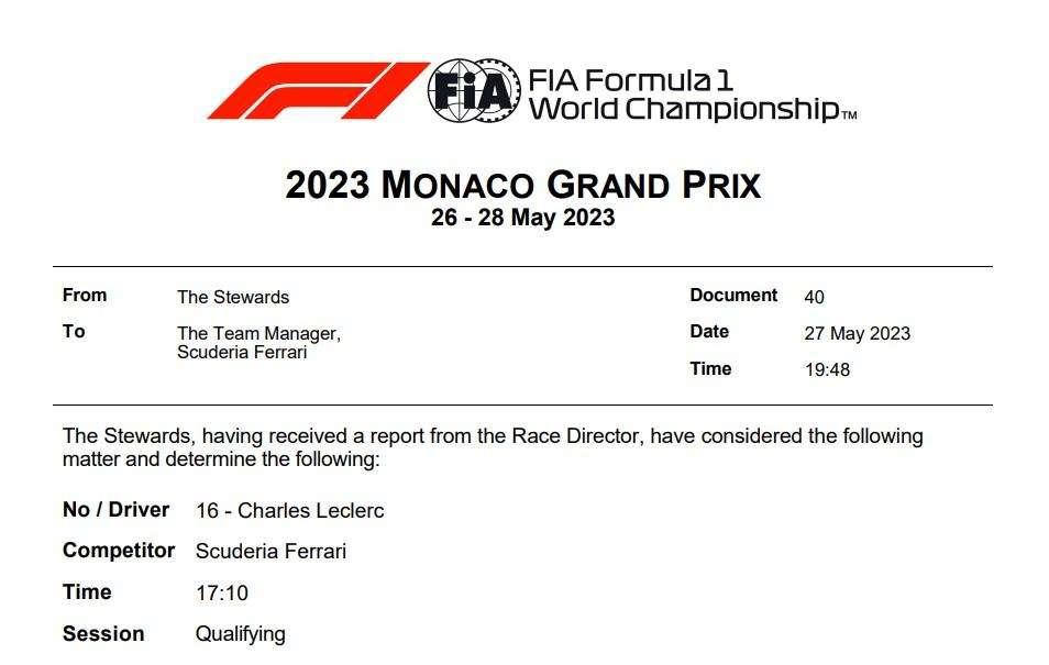 F1 | UFFICIALE: Leclerc penalizzato. I commissari: "Colpa della Ferrari"