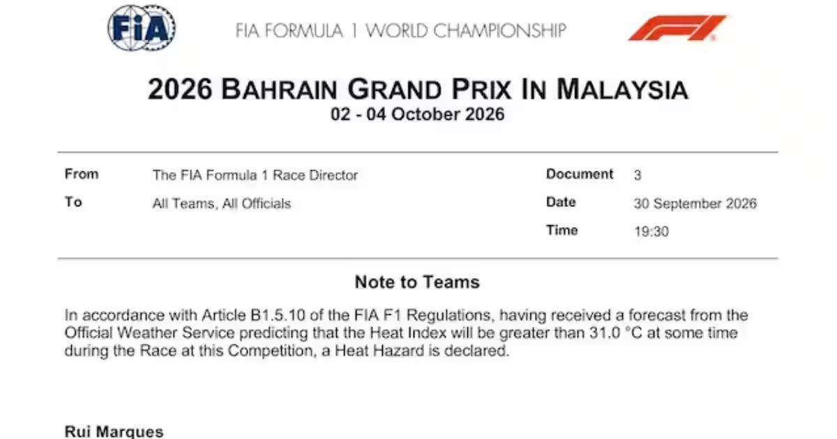 F1 | Sepang, FIA dichiara l’Heat Hazard: ecco come funziona il kit di raffreddamento