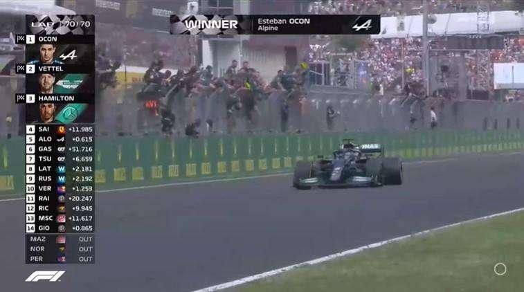 Formula 1 | Gp Ungheria, gara da storia! Ocon vince, Vettel 2°, Ham 3°. Partenza bagnata devastante. Max 9°