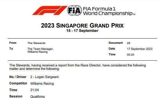 UFFICIALE | F1, Sargeant e l'impeding su Stroll: multa e nessuna penalità