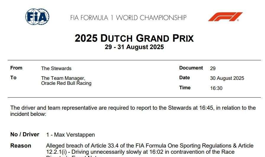 F1 | Red Bull, Verstappen convocato: penalità o warning per Max?