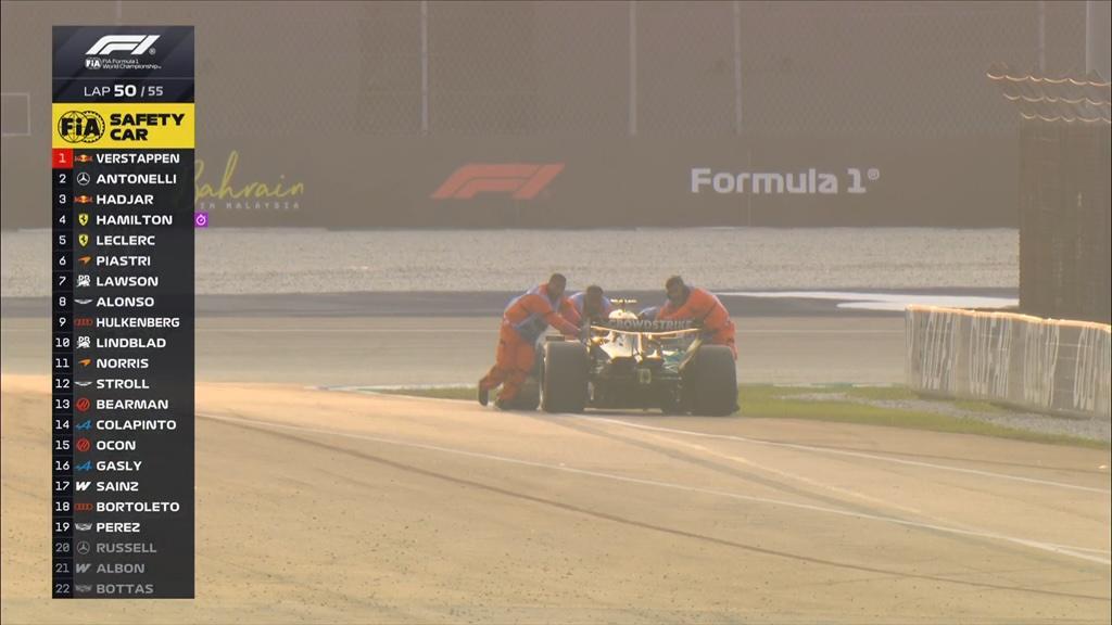 F1 | Bahrein, caos nel finale: Russell si ferma, Norris finisce nella ghiaia