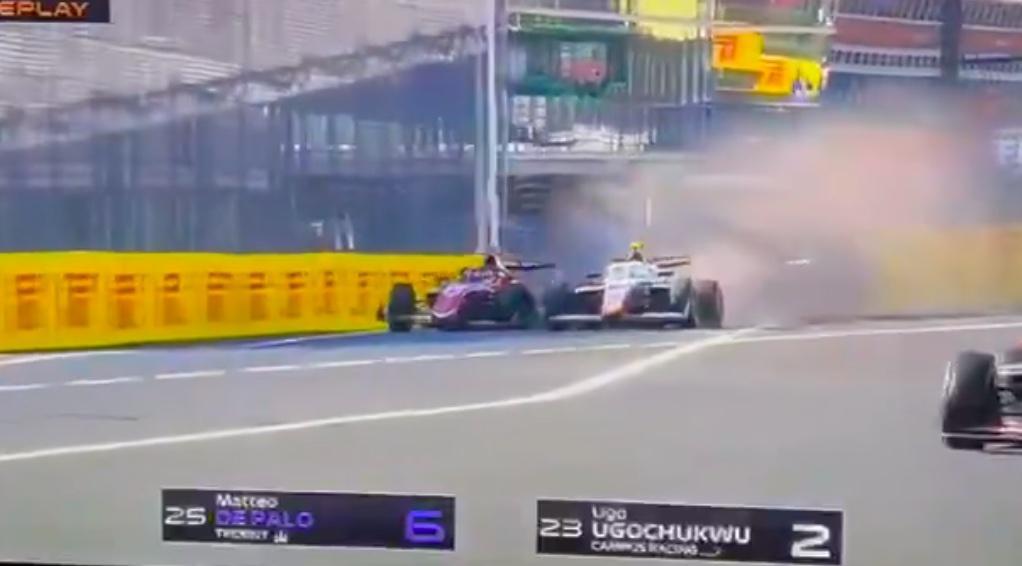 F1 | Formula 3, Ugochuwku schianta De Palo al muro: il video