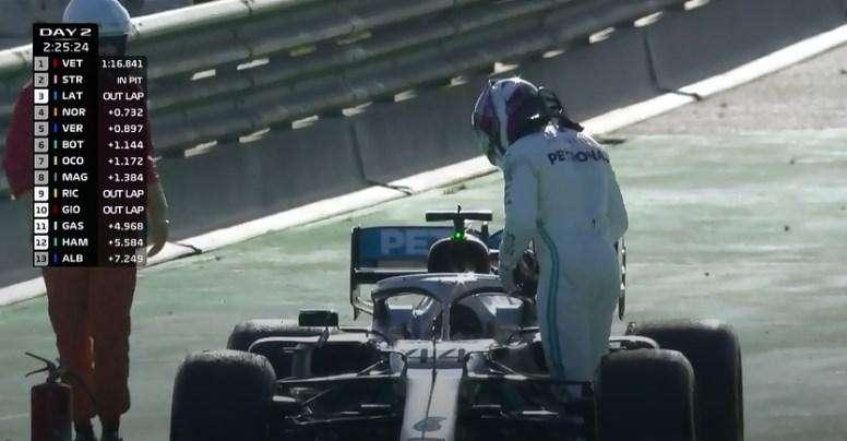 F1 / Mercedes W11: si spegne la macchina di Hamilton. Scoperta la causa