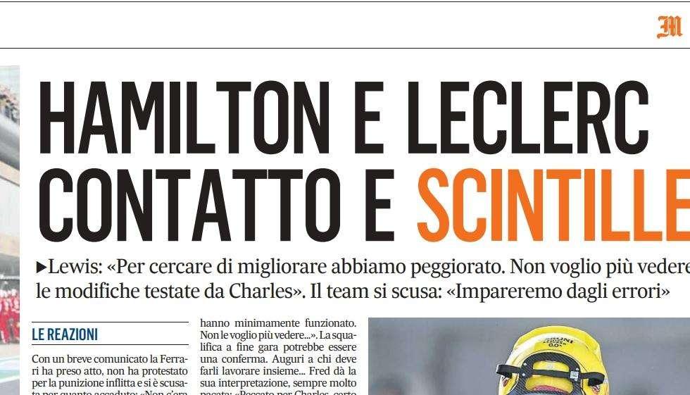 F1 | Ferrari, tensione tra Hamilton e Leclerc: prime scintille nel box