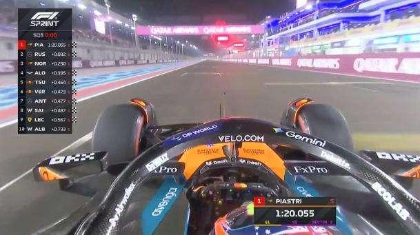 F1 Formula 1 | SQ3 Qatar: Piastri pole, Tsunoda batte Verstappen. Ferrari lenta e 9a