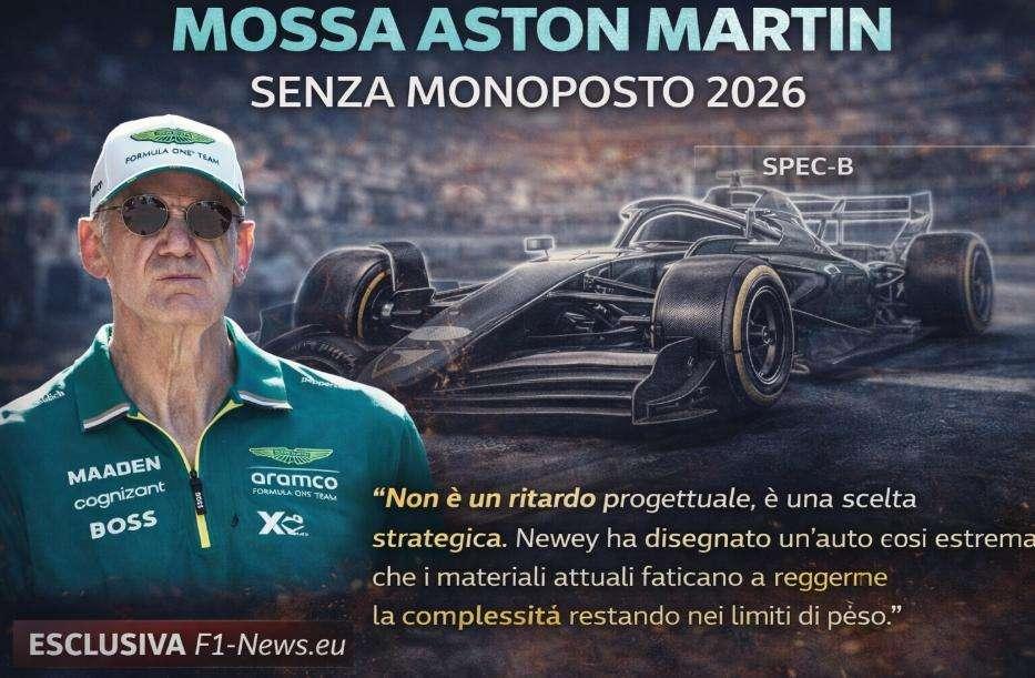 Esclusiva F1: Aston Martin in ritardo, la vera auto 2026 arriverà in Europa. Newey bloccato dal peso