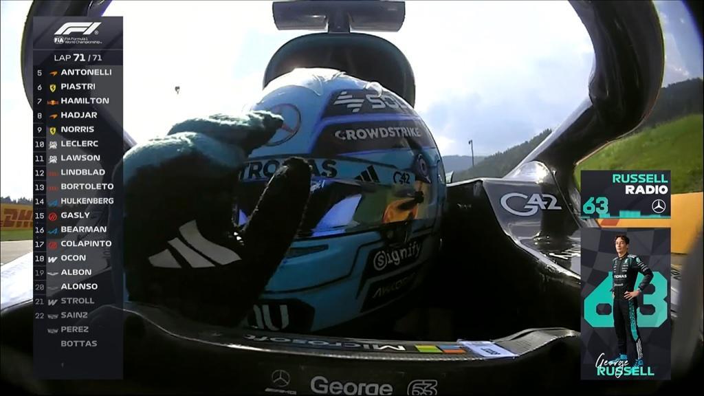 F1 | "Che spettacolo!": il team radio di Russell dopo il successo in Austria