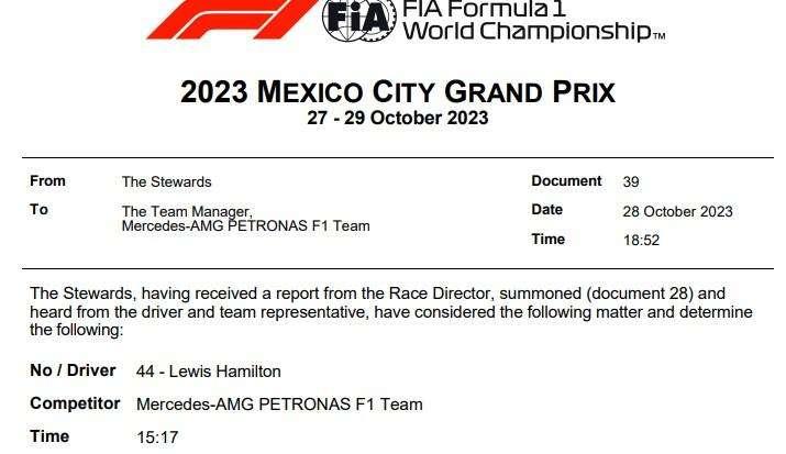 F1 | UFFICIALE - FIA, Hamilton non sarà penalizzato in Messico