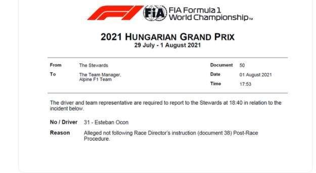 Formula 1 | Attenzione, Ocon dagli steward. Hamilton, malore dopo il Gp