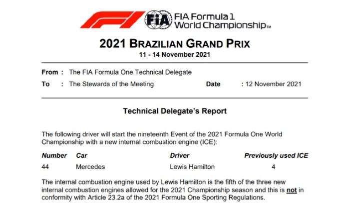 Formula 1 | UFFICIALE, Hamilton penalizzato in Brasile